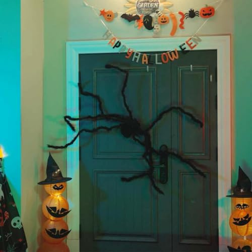 vidaXL Halloween Spider Decoration 6 pcs Black 75 cm, Halloween Decor, Spooky Living Room Arrangements, Gothic Party Essentials, Portable Spider Displays, Seasonal Garden Accents