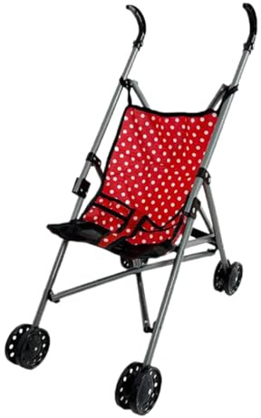 Grtheenumb Puppenwagen, Babypuppenwagen, Faltbarer Kinderwagen mit T-förmigem Sicherheitsgurt und abnehmbarem, waschbarem Schiebegriff für Mädchen, Rollenspiel