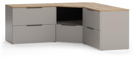 Vicco Wohnwand Wido Greige | 3 Teile, zur Wandmontage geeignet und kombinierbar mit weiteren Modulen