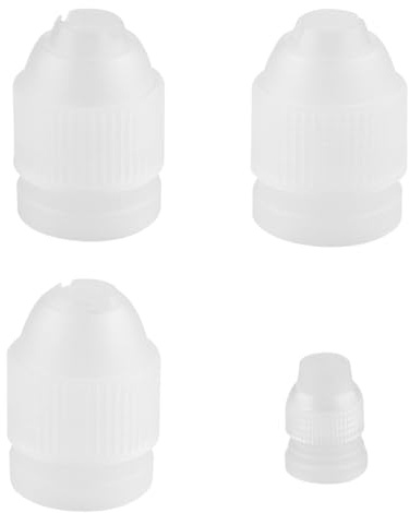 ROKZELT 4 Stücks Adapter Für Einweg Spritzbeutel, Kuchen Kupplung für Spritztüllen, Backzubehör Torten, Für Weihnachtsbäckerei, Cupcakes, Kuchen Deko Und Gebäck 4 Größen