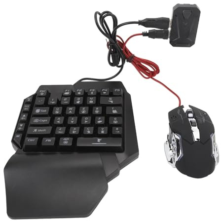 Cuifati Tastatur-Maus-Konverter-Set, 4-in-1-Kombipaket für Mobile Spiele mit RGB-Hintergrundbeleuchtung und Verstellbarem Telefonständer für