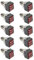 Mintice 10Pcs 3PDT 9 Pins Box Stomp Guitar Effect Pedal Foot Switch True Bypass Foot Pedal Control Switch Electric Guitar Metal Black