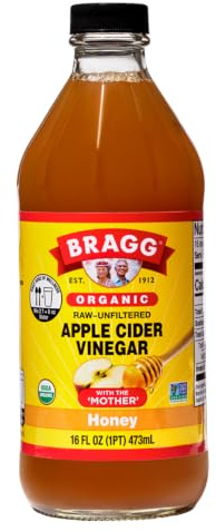 Bragg Organic Apple Cider Vinegar Honey 473 ml | Honey Blend - Raw and Unfiltered