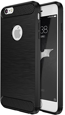 COPHONE® Handyhülle, Handy Hüllen iPhone 6 / iPhone 6s Hülle rutschfest Carbon Fiber Schwarz iPhone 6 / iPhone 6S Weiche Schutzhülle, hohe Schutz, stoßfest.