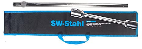 SW-Stahl 02247L Radmutternschlüssel, 27 x 32 mm I Set 2-tlg. I Set inkl. Drehstift I Auto Radschlüssel I Reifenwechsel Werkzeug I Drehmoment Schlüssel Reifen I Pannenwerkzeug I Reifenwerkzeuge