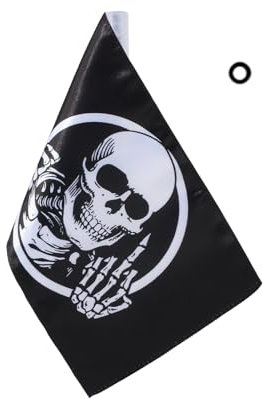 E-Most flagge für Motorrad, 15,2 x 22,9 cm, mit 10,2 cm Hülse, für 0,9 cm Fahnenstangen Skull Motorcycle Flag