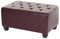 Mendler Luxus Ottomane Sitzhocker Chesterfield 41x75x46cm Kunstleder - runde Füße, rot-braun