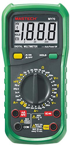 Mastech MY70, Multimetro Digitale, Nero/Verde