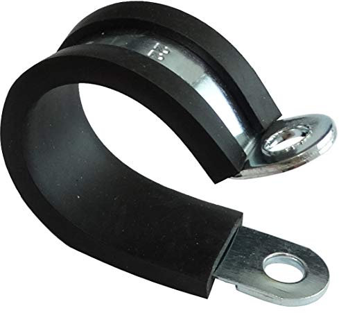 AERZETIX: Set di 5 fascette in acciaio rivestite con gomma per i tubi cavo filo fissaggio a vite (Ø22mm)