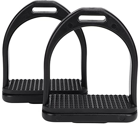 1 Pair Horse Stirrups, High Strength Plastic Horse Riding Stirrups with Non-Slip Rubber Pad Horse Tool