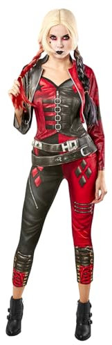 Rubie's Offizieller Harley Quinn Damen-Overall, Halloween, Suicide Squad 2, Bösewicht-Kostüm, mehrfarbig, Größe L (42-44) Halloween