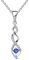 JO WISDOM Damen Halskette Sterling Silber 925,Kette Anhänger Unendlichkeit Infinity mit 3A Zirkonia September Geburtsstein Saphirfarbe,Schmuck für Frauen