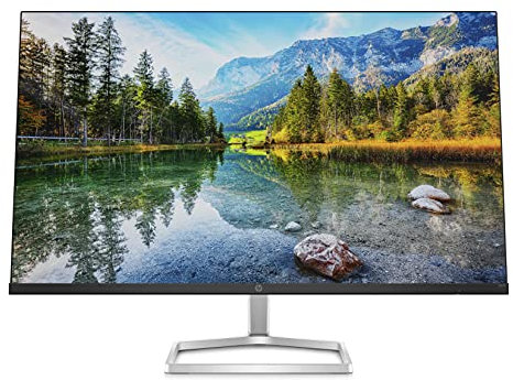 HP M27fe Monitor da 27, FHD, 16:9, Antiriflesso, Pannello IPS da 75Hz, Tempo di Risposta 5 ms, Reclinabile, AMD FreeSync, 300 Nits, Low Blue Light, HDMI 1.4, VGA, No montaggio VESA, Argento
