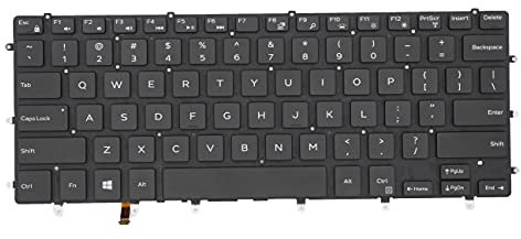 Ersatz-Tastatur für Dell XPS 15 9550 9560 9570, Precision 5510 5520 5530 5540 & Inspiron 15 7558 7568 Laptop, Dell Precision 5510 Tastatur mit Hintergrundbeleuchtung, US-Layout, P/N: 0VC22N 0GDT9F