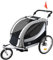 ClevrPlus Deluxe 3-in-1 Doppel-Fahrradanhänger mit 2 Sitzen, Jogger, Kinderwagen für Kinder, zusammenklappbar mit schwenkbarem Vorderrad, Grau