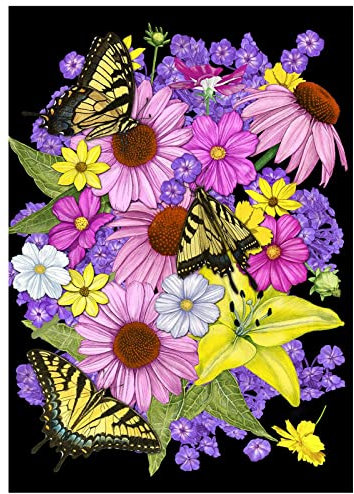 NAIMOER Schmetterling Diamond Painting 5D Diamant Painting Bilder Erwachsene Diamant Malerei Kits 5D Diamond Painting Set Schmetterling und Blumen30X40cm