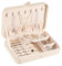 LANDICI Jewellery Box Small Jewellery Organiser for Women Girls, PU Leather Travel Jewellery Storage Case, Portable Jewellery Holder for Ring Earrings Necklace Bracelet, Jewellery Gift Box, Apricot