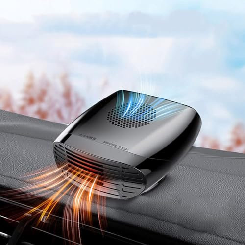 TOTMOX 12V 150W Ventola di Raffreddamento del Riscaldatore per Auto, Nebulizzatore e Sbrinatore per Auto - Ventola Portatile per Auto Rotante a 360° Vento Freddo e Caldo