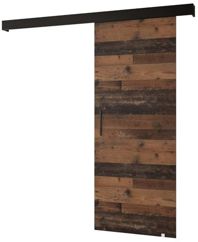 KRYSPOL Schiebetür SALWADOR 1 90cm, Türen, Schlafzimmer, Wohnzimmer, Korridor, Modern Design (Old Style/Gitter: schwarz matt/Griff: schwarz)