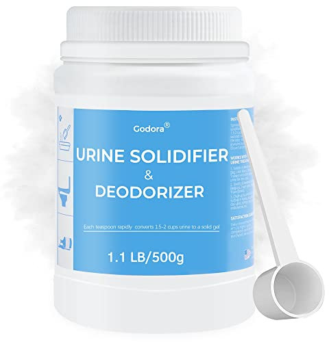 Godora 1.1LB ECO-Friendly Poo Powder with Spoon, Fast-Absorbing Camping Toilet Chemicals, Rapidly Biodegradable Eco Gel for Portable Toilet, for Outdoor Portable Bedpans & Emergencies