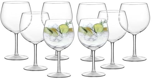 M.W. Lot de 8 verres à ballon en plastique dur Gin Tonic en Tritan® - Incassables, réutilisables, lavables, BPA-Free de 70 cl, lot de 8 - Verres à gin tonic Priemium parfaits pour cocktails