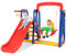 RELAX4LIFE 6 en 1 Tobogán Infantil para Niños, Parque Infantil con Tobogán, Columpio y Canasta Baloncesto, Juego de Toboganes para Niños 18 Meses-5 Años, Casitas Infantiles Interior (Colorido)