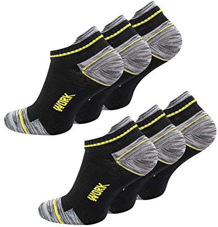6-12 o 18 pares de calcetines de trabajo para hombre - Calcetines de trabajo resistentes y transpirables - Calcetines profesionales, 6 pares de zapatillas, 39-42
