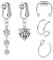 Mayhoop Argent 2PCS Faux Piercing Nombril Clip on Piercing Nombril Acier Chirurgical Faux Anneaux Nombril avec CZ Dangle 3PCS Non Percé Piercing Anneau de Nez Bijoux