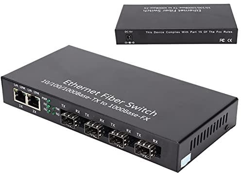 Switch in Fibra Convertitore Multimediale Ethernet Convertitore Multimediale Ethernet Rj45 10 100 1000M 4 Fibra 2 Porte Fibra Doppia modalità Singola per Ieee802.3Z Ab 1000Basesxlx