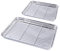 OKUMEYR 2Pcs Plaques De Cuisson En Acier Inoxydable Avec Grille De Refroidissement, Pans De Drainage Pour Fruits Et LéGumes, Ensemble De 2 Tailles (23x17cm + 31x24cm)