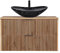 Lomadox Waschtisch Set 100 cm mit Unterschrank anthrazit Eiche Nb. schwarz gerillt Waschbecken Keramik schwarz marmoriert B/H/T ca. 100,6/74,7/46,5 cm
