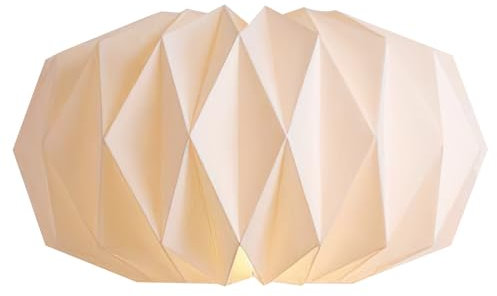 Origami Design - Abat-jour en papier créatif nordique - Abat-jour décoratif - Plafonnier - Rond - Rond - Blanc