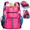 VIGEGARI Großer Strandrucksack, wasserdicht, sanddicht, übergroße Pooltasche mit Kordelzug und Schuhfach für Toilettenartikel, Handtuch, Pink, Drawstring, Rucksack