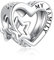 Alstiva Stern & Familie Herz Charm 925 Sterling Silber 5A Zirkonia Charm Anhänger für Armband Charm Bead Pendant für Europäische Armbänder Halsketten Schmuck Geschenk für Damen Frauen