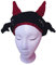 Oadnijuie Little Devil Hat Knit Beanies Party Hat Halloween Funny Hat Knit Devil Hat Devil Horn Hat Y2K Beanies Skullies Beanies Devil Horn Hat