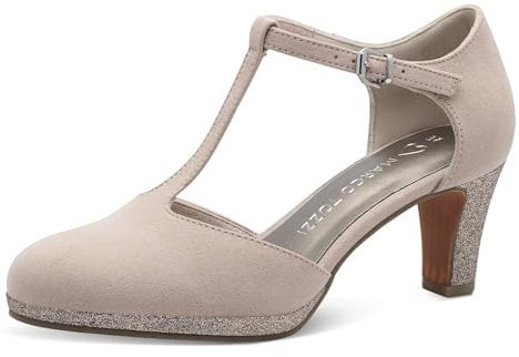 MARCO TOZZI Damen Pumps mit Riemen Vegan Elegant, Rosa (Powder Comb), 39 EU