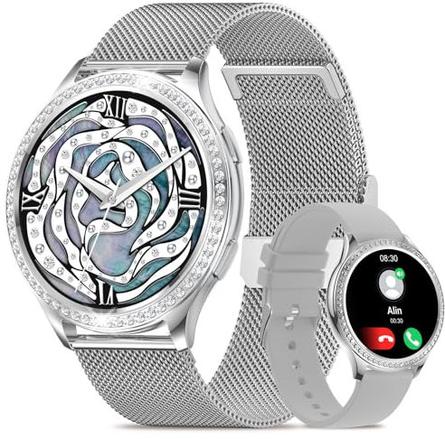 Smartwatch Herren Damen mit Telefonfunktion/Message Reminder,80+ Sportmodi,1.32 Touchscreen, Fitnessuhr mit Blutdruckmessung Herzfrequenz Schrittzähler Sportuhr IP67 Wasserdicht für Android iOS