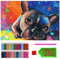 ARTULIO Diamond Painting Set - Urocher Bulldogge mit farbigem Hintergrund - 40x60 cm - Groß XXL - 5D Diamant Painting Bilder DIY, Diamond Painting Erwachsene