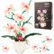 QLT QIAOLETONG Ideas Lot de 567 blocs de construction pour plantes orchidées roses - Compatible avec la marque générique STEM - Décoration florale - Cadeau pour adultes et filles à partir de 8 à 16