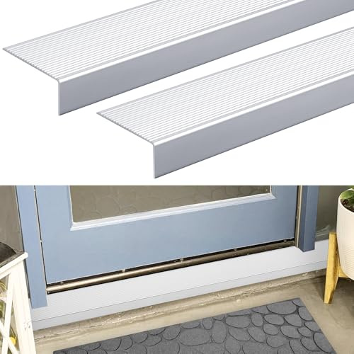 Yaocom 2 pezzi 36 x 2-3/4 x 1-1/5 alluminio soglia porta in alluminio davanzali bordo