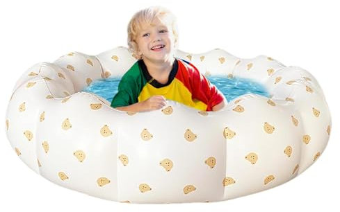 Piscine pour, Piscine Gonflable,Baignoire Pliable pour Piscine pour bébés en Forme de pétale | Petite Piscine en PVC pour Jardin, Utilisation intérieure et extérieure, Boule de mer, Chien