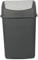 Jolie Max 35L Large Swing Top Kitchen Bin - Plastic Dustbin with Flip Top Lid - Ideal for Home and Office Waste Management - Easy to Clean, Recycle Rubbish Bin. (Anthracite with Grey Lid)