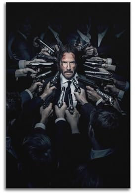 YEESUXII John Wick Filmposter, Leinwand, Wandkunst, Dekoration für Wohnzimmer, Schlafzimmer, modernes Zuhause, Wanddekoration, Geschenk, 40 x 60 cm, ungerahmter Stil