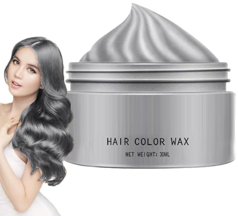 Haarfärbewachs – Temporäre Haarfärbung, temporäres Haarfärbewachs | Creme-Haarfärbemittel | Temporäres Färbewachs Grau Silber für Männer und Erwachsene