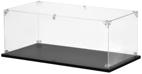 sourcing map Acrylic Display Case, 15.8x8x6 Clear Display Box Assemble Dustproof Storage Organizer Showcase for Collectibles Action Figures