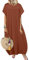 ZANZEA Maxi Dresses for Women Cotton Summer Dresses Short Sleeve A Line Tunic Dresses Loose Oversized Casual Dress with Pockets Maxi Red XL