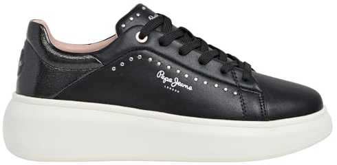Pepe Jeans Yara Choice W Sneaker für Damen, Schwarz (Schwarz), 38 EU, Schwarz, 5 UK