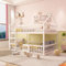 ZHFASDS Kinder-Etagenbett 140 * 200, Kinder-Familienbett, Etagenbett mit Treppe, Loft Design, Massivholz-Rahmen (White, 140 * 200cm)