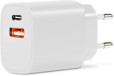TechniSat USB-C Netzteil - 2 Port Schnellladegerät, Weiß | Power Adapter mit USB-C (30W) und USB-A (QC18W) Ausgang, Ladegerät für Radios, Smartphone, Tablet