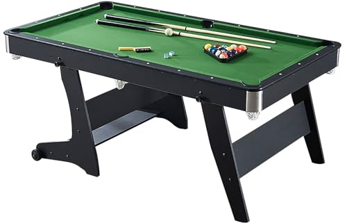 ZLLPIGLS Tragbare Faltbare Billardtische, Kompakte Billiard Tisch Spielset mit Vollständigem Zubehör, Platzsparende Unterhaltung für Familien-Spielzimmer, Büro(Green,183x99x79cm/72x38.9x31.1in)